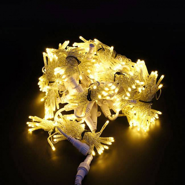 Светодиодный занавес "Дождь", 2 x 3м, желтые диоды, мерцающий