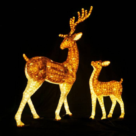 Световые акриловые фигуры "Пара благородных оленей"