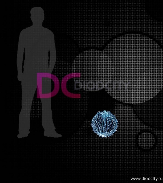 Световой шар мерцающий, 30 см, белый