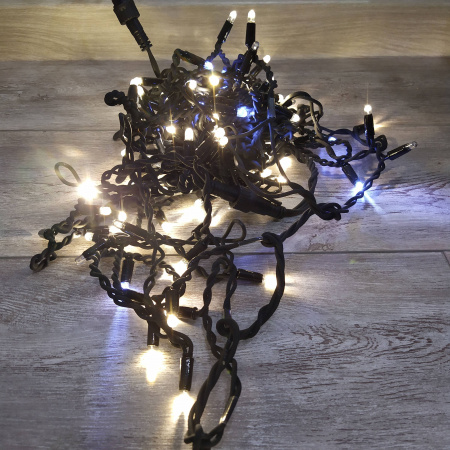 Гирлянда - бахрома  4.8 х 0.6м, теплые белые диоды, мерцающая