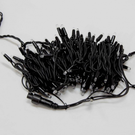 Гирлянда нить Стринг Лайт, 20м, черный провод, теплая белая, 24V