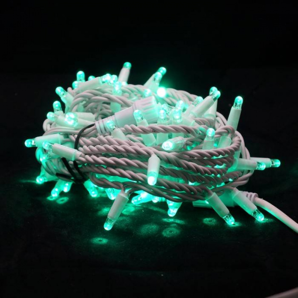 Гирлянда  LED Стринг Лайт, 10м, зеленый, IP65 (провод каучук)