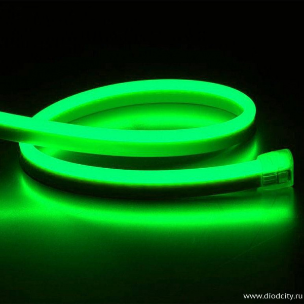 Гибкий неон 220V-2835-120P-big size, размер 12*25мм, зеленый