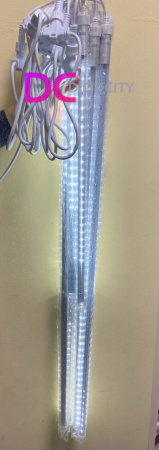 Гирлянда "Тающие сосульки" 10 шт х 60 и 100 см, длина 5м, цвет белый