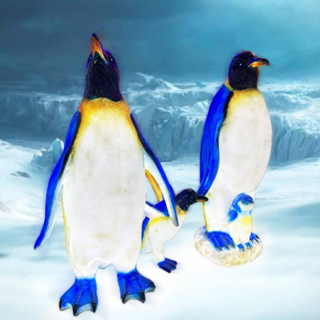 Объемная фигура из стекловолокна "Пингвин папа", 130*75*35 см, 24 В