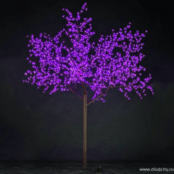Светодиодное дерево"Сакура" 2.5 х 2.0м, фиолетовый