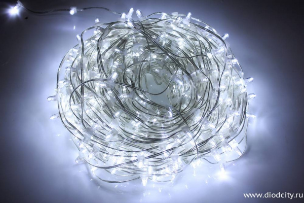 Гирлянда на деревья Клип Лайт мерцающий, 100 м, белый (белый flash)