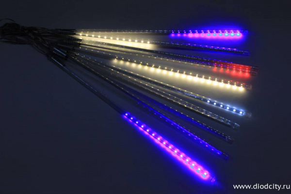 Гирлянда "Тающие сосульки", 10 шт х 50 см, длина 4.5 м, 12 В, цвет  мульти