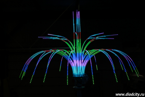 Светодиодный фейерверк "Двойной фонтан Магнолия" D - 2.8м, 35 лучей