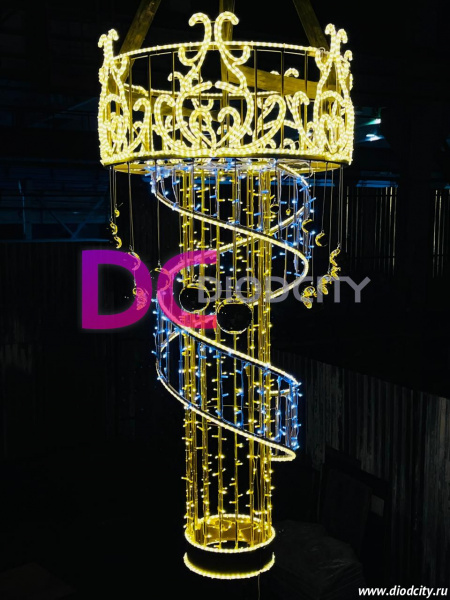 Световая консоль "Золотая корона" 273х135х135 см теплый белый, синий