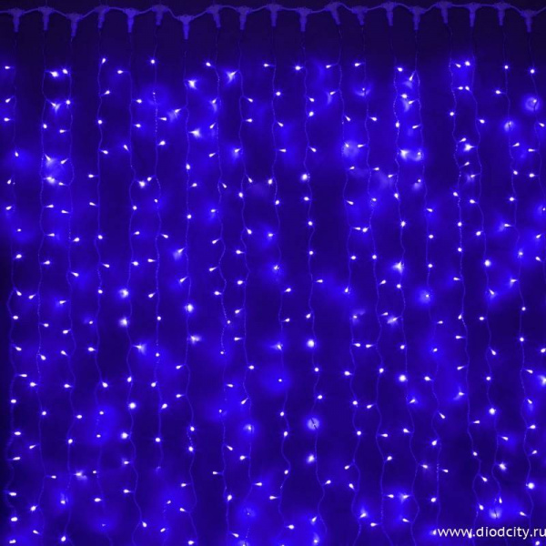 Светодиодный занавес "Дождь", 2 х 3м  синие диоды IP65