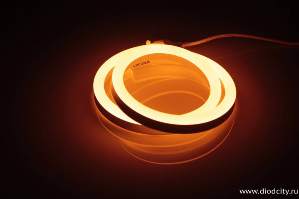 Гибкий неон 24V-2835-120P-big size, размер 12*25мм, желтый