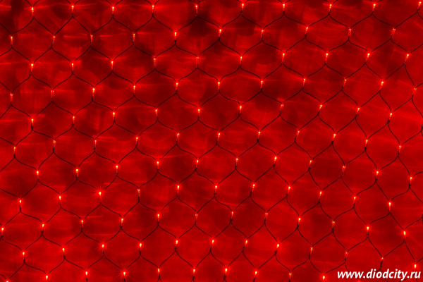 Гирлянда - сеть светодиодная (Нет Лайт)  2 х 4 м, красная