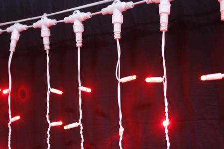 Светодиодный занавес "Дождь", 2 х 3м  красные диоды IP65