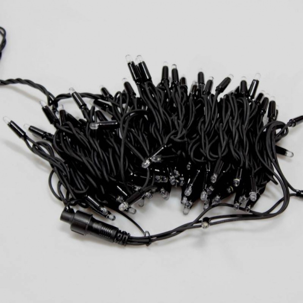 Гирлянда нить Стринг Лайт, 20м, черный провод, красный