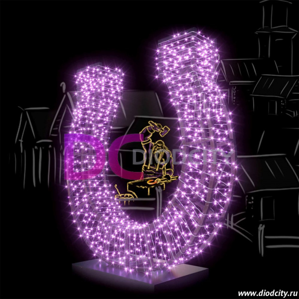 Гирлянда-нить Стринг Лайт, мерцающая, 10м, провод прозрачный, цвет фиолетовый