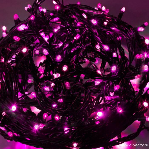 Гирлянда LED Твинкл Лайт, длина 10м, цвет розовый, с контроллером
