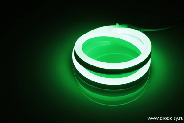 Гибкий неон 24V-2835-120P-big size, размер 12*25мм, зеленый