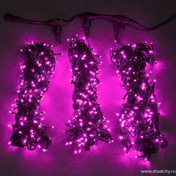 Гирлянда "Клип Лайт Спайдер" 3х20 м, розовые диоды, мерцающая