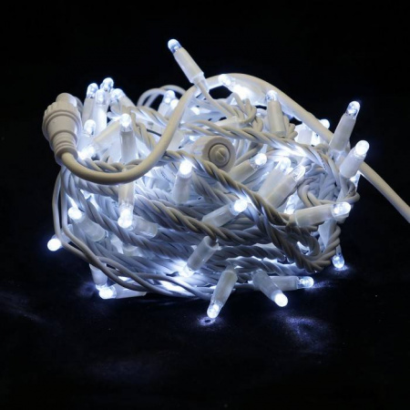 Гирлянда  LED Стринг Лайт, 10м, белый, IP65 (провод каучук)
