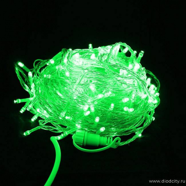 Гирлянда  LED Стринг Лайт, длина 20 м, цвет зеленый