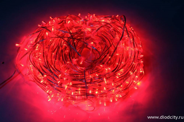 Гирлянда на деревья Клип Лайт мерцающий, 100 м, красный (красный flash)