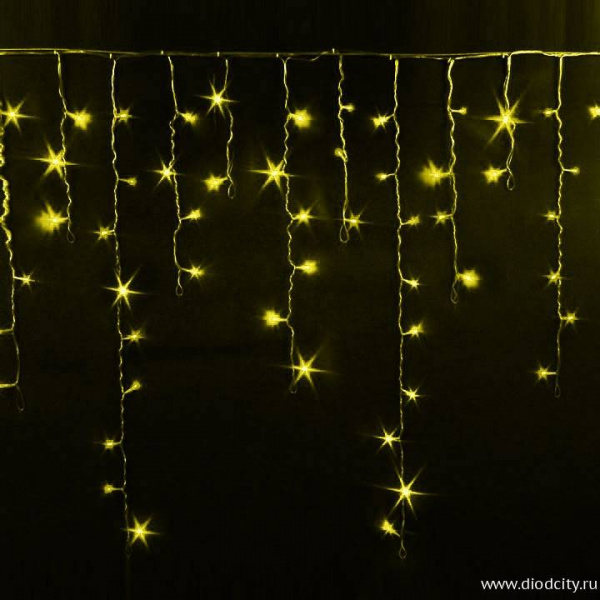 Световая бахрома 3*0.9 м, влагозащита IP54, мерцающая, желтая
