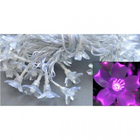 Гирлянда " Цветки сакуры", длина 10 м, цвет розовый