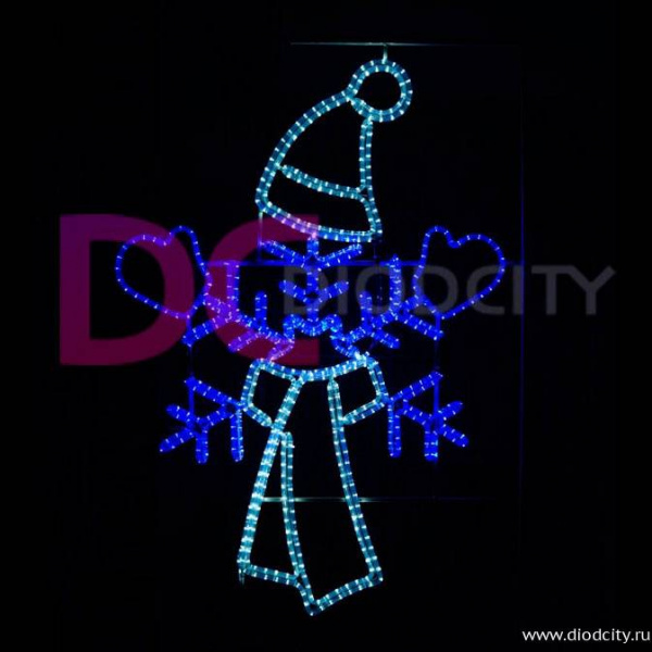 Светодиодная консоль "Снежинка в шапке", 180х90 см