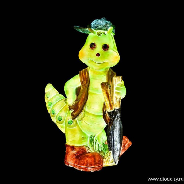 Обьемная фигура из стекловолокна "ГУСЕНИЦА С ЛОПАТОЙ", 80*48*35 см, 24 В