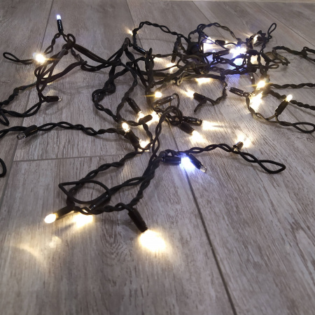 Гирлянда - бахрома  4.8 х 0.6м, теплые белые диоды, мерцающая