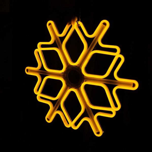Фигура светодиодная "Снежинка" с динамикой, желтая