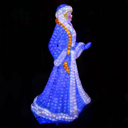 Световая акриловая фигура "Снегурочка с косой" 190 см