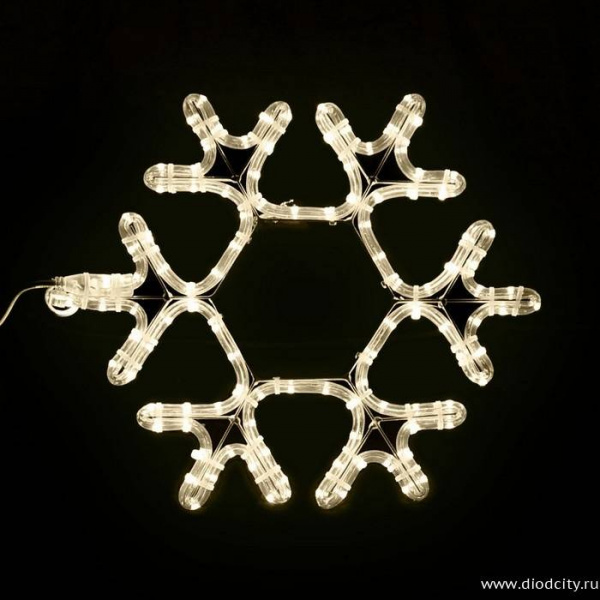 Светодиодная  Снежинка 40 * 40 см, теплый белый