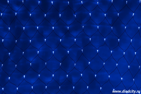 Гирлянда - сеть светодиодная 2 х 4 м, синяя, с контроллером