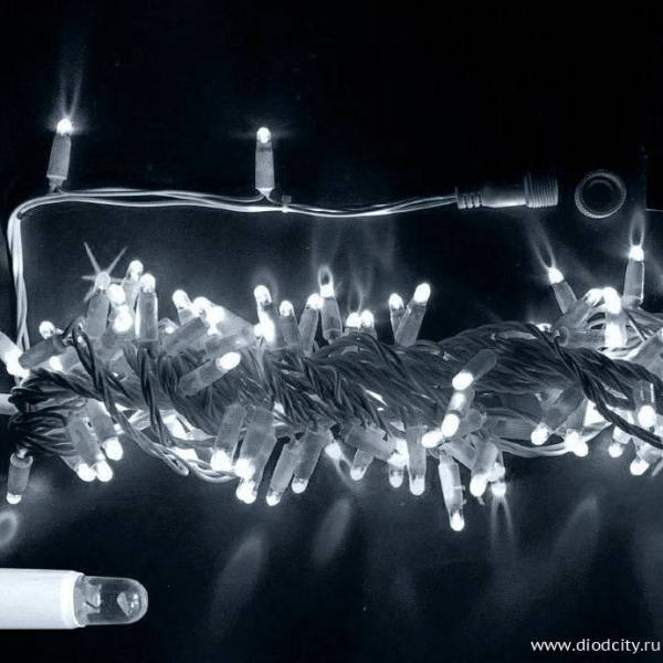 Гирлянда-нить, герметичный колпачок, с мерцанием, 10м, цвет белый, 24В