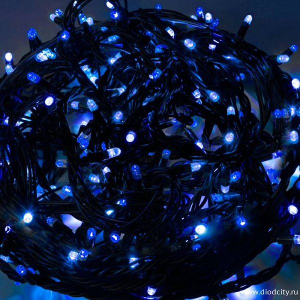 Гирлянда LED Твинкл Лайт, длина 10м, цвет синий, с контроллером