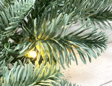 Хвойная гирлянда с лампочками Рождественская 180*33 см, 50 LED ламп, ЛИТАЯ 100%,