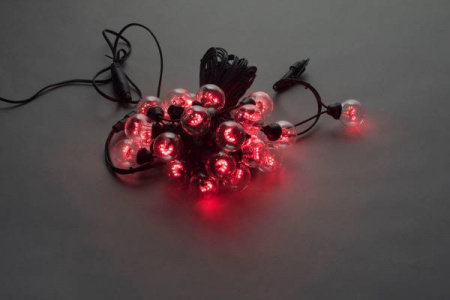 Гирлянда Белт Лайт 20 ламп,цвет красный, 10 м, шаг 50см, D50мм