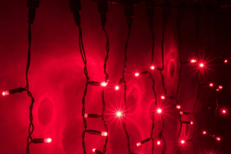 Светодиодный мерцающий занавес "Дождь", IP65, 2x1.5м, красный