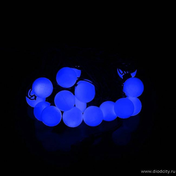 Гирлянда "Мультишарики - макси", длина 5м, D - 40мм, цвет  синий