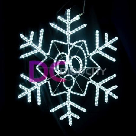 Светодиодная снежинка-смайлик диаметром 103 см