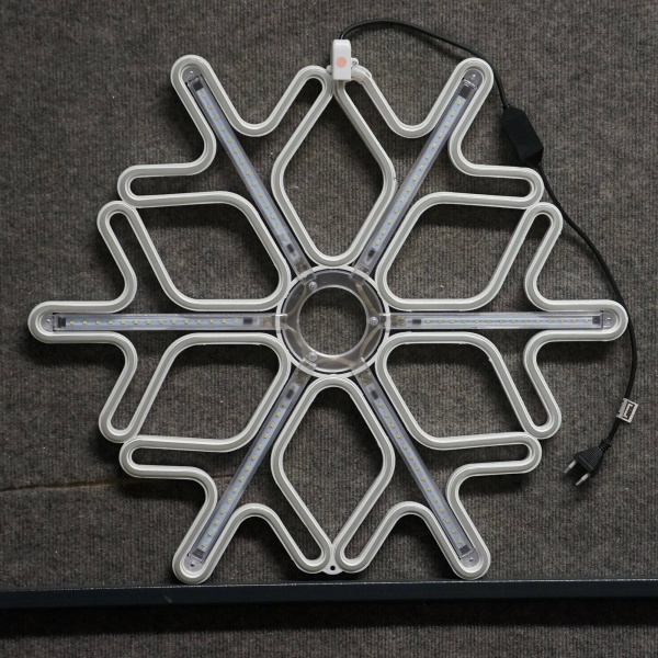 Фигура светодиодная "Снежинка" с динамикой, розовая