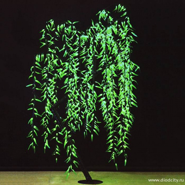 Светодиодная "Ива плакучая" 3 х 1.5м, зеленая, 220/24В