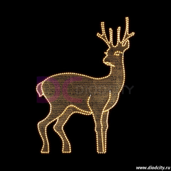 Светодиодная каркасная фигура "Лань 2D" 215х150х103 см