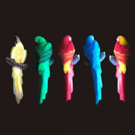 Объемные фигуры из стекловолокна "Попугаи", 16*15*49 см, 24V (5шт)