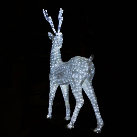Световые акриловые фигуры "Пара благородных оленей", белые