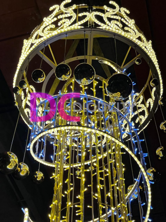 Световая консоль "Золотая корона" 273х135х135 см теплый белый, синий