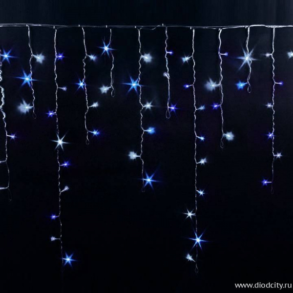 Световая бахрома 3*0.9 м, влагозащита IP54, мерцающая, сине-белая