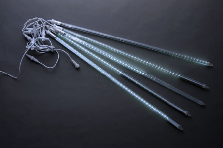 Гирлянда "Тающие сосульки", 5 шт х 100 см, длина 3 м, цвет белый